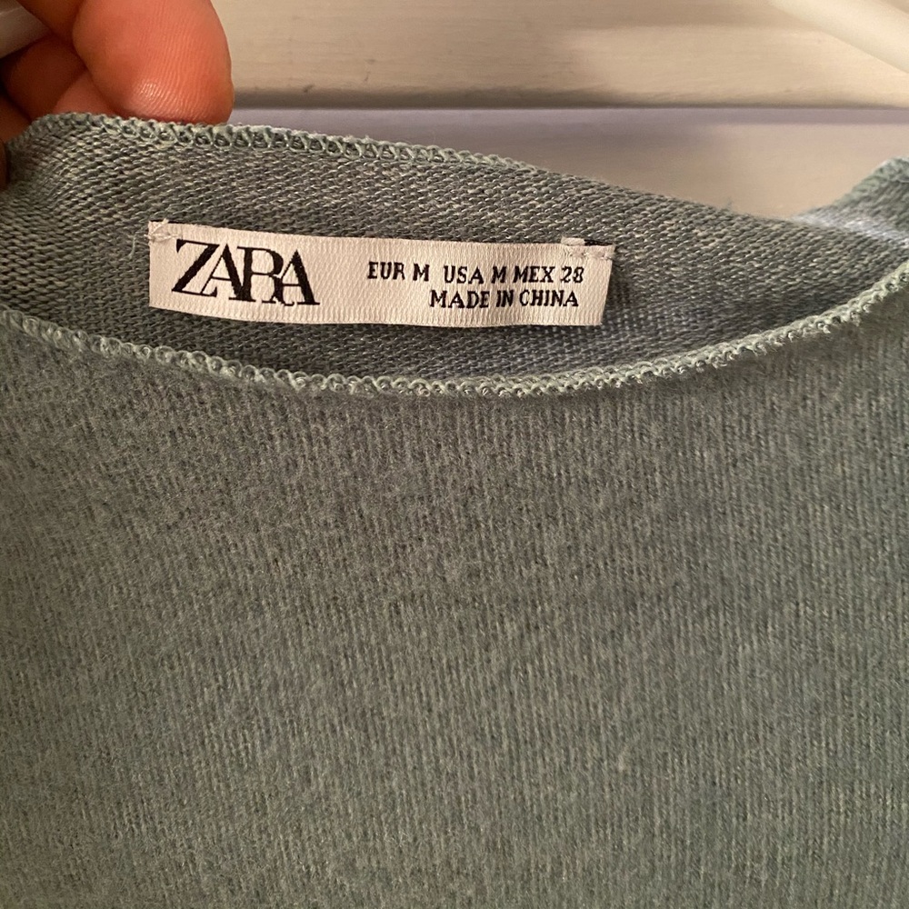 Zara boat neck sweater in bluish grey